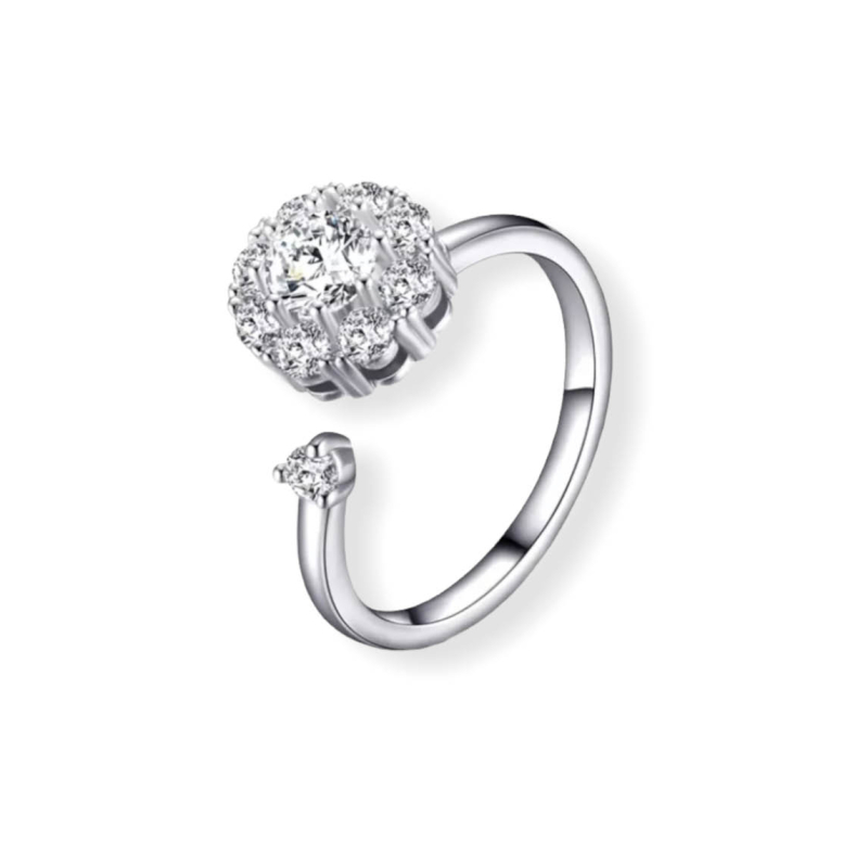 Fidget strass rondje ring